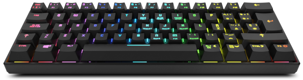 TECLADO MINI KROM GAMING KLUSTER BLUETOOTH RETROILUMINADO MECANICO NEGRO - detalle