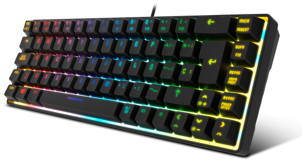 TECLADO MINI KROM KALISTA ES USB RETROILUMINADO MEMBRANA NEGRO - detalle