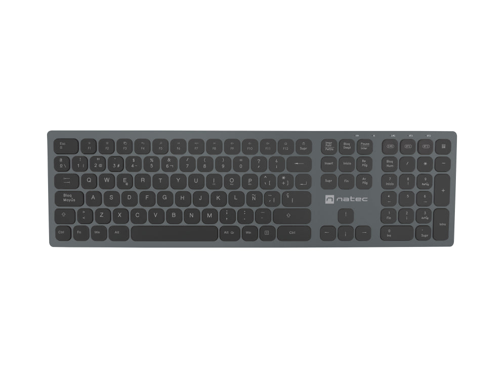 NATEC NKL-1830 teclado Universal RF Wireless + Bluetooth QWERTY Español Negro. Gris