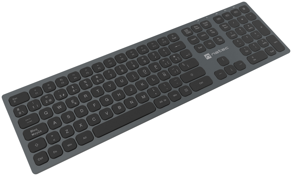 TECLADO NATEC DOLPHIN SLIM BLUETOOTH ALUMINIO - detalle