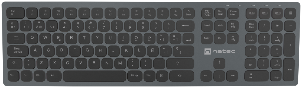 TECLADO NATEC DOLPHIN SLIM BLUETOOTH ALUMINIO