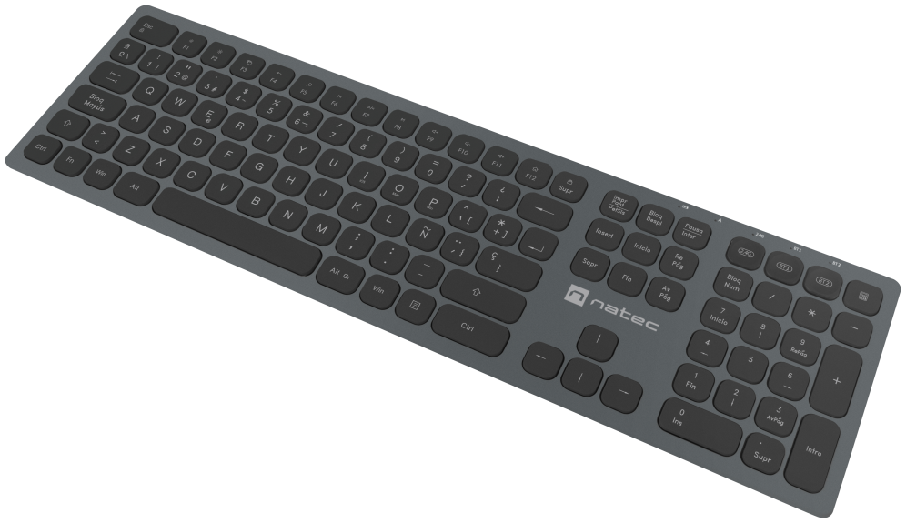 TECLADO NATEC DOLPHIN SLIM BLUETOOTH ALUMINIO - detalle