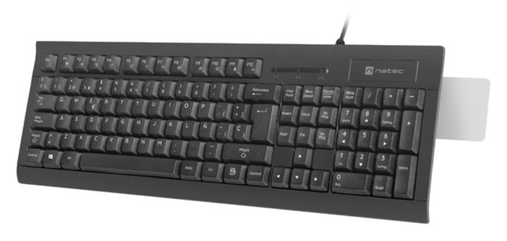 TECLADO NATEC MORAY CON LECTOR DE TARJETAS INTELIGENTES USB NEGRO