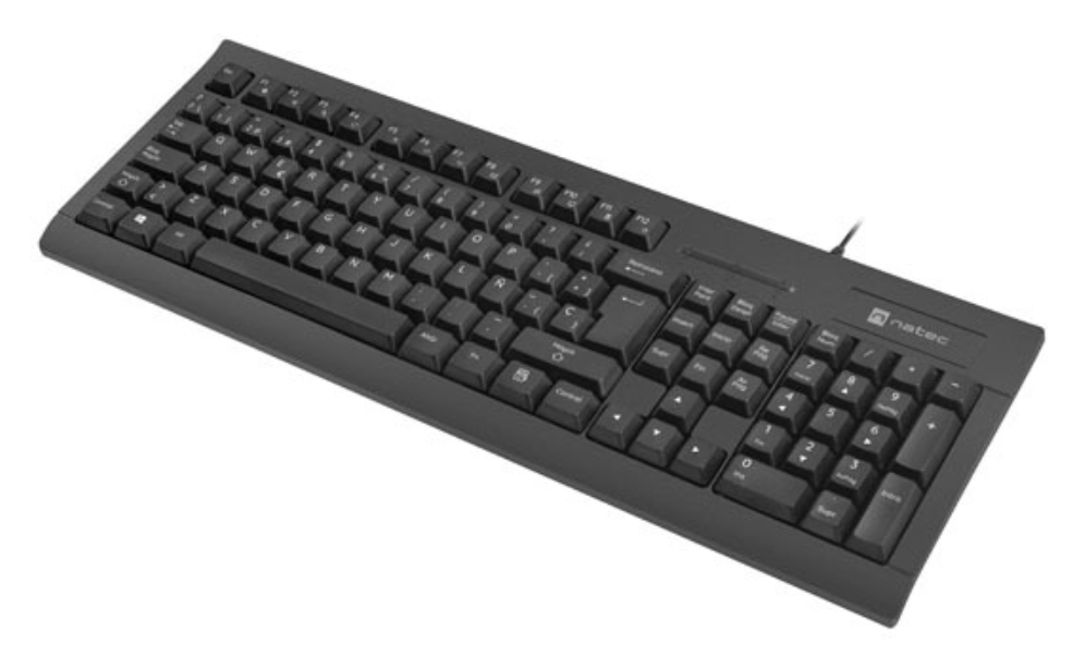 TECLADO NATEC MORAY CON LECTOR DE TARJETAS INTELIGENTES USB NEGRO - detalle