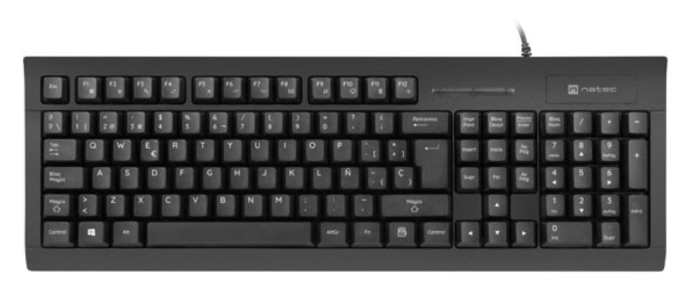 TECLADO NATEC MORAY CON LECTOR DE TARJETAS INTELIGENTES USB NEGRO - detalle