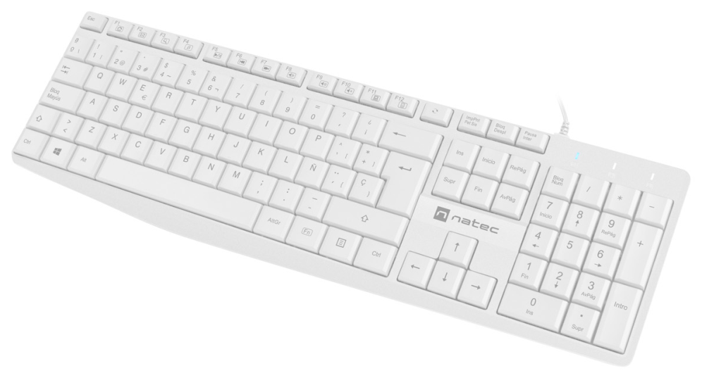 TECLADO NATEC NAUTILUS SLIM LAYOUT USB BLANCO