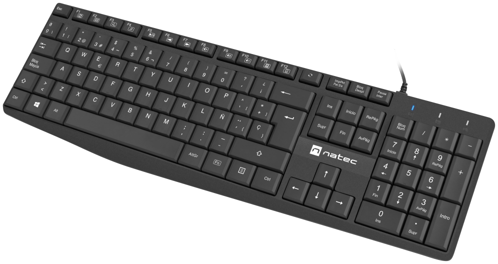 TECLADO NATEC NAUTILUS SLIM LAYOUT USB NEGRO