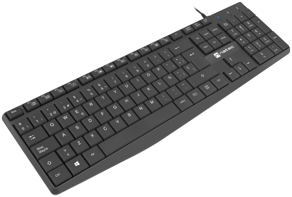 TECLADO NATEC NAUTILUS SLIM LAYOUT USB NEGRO - detalle