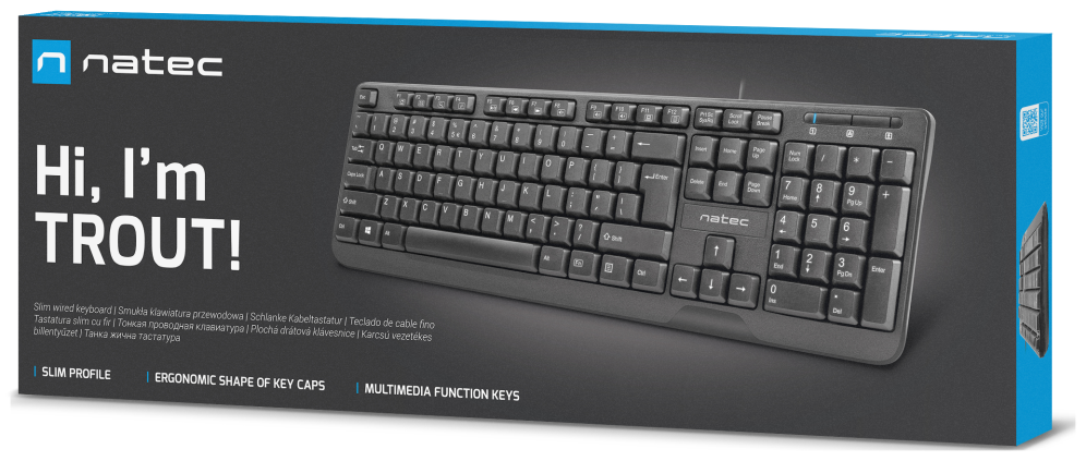 TECLADO NATEC TROUT SLIM USB NEGRO - detalle
