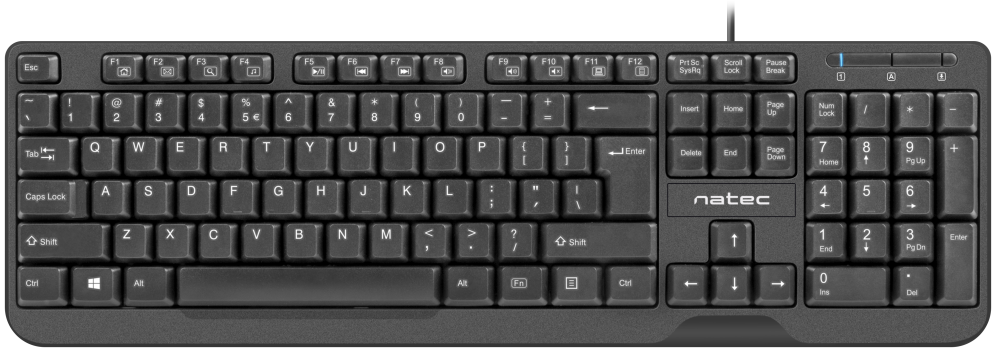 TECLADO NATEC TROUT SLIM USB NEGRO