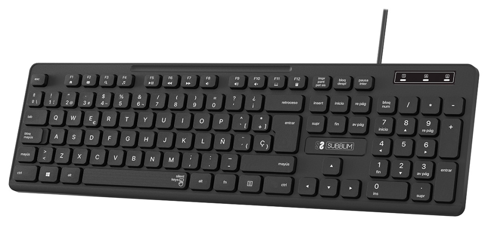 TECLADO SUBBLIM BUSINESS SLIM SILENCIOSO USB NEGRO