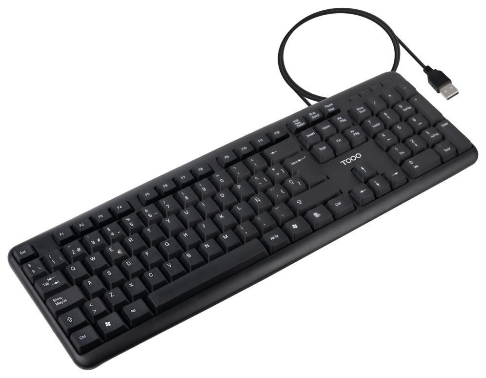 TooQ Teclado USB. 104 teclas. Negro