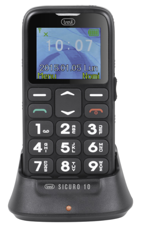TELEFONO TREVI SICURO 10 SENIOR PHONE BIG BUTTONS FUNCION S.O.S. BLACK - detalle