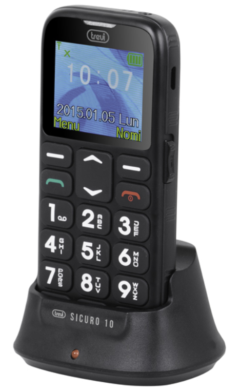TELEFONO TREVI SICURO 10 SENIOR PHONE BIG BUTTONS FUNCION S.O.S. BLACK - detalle