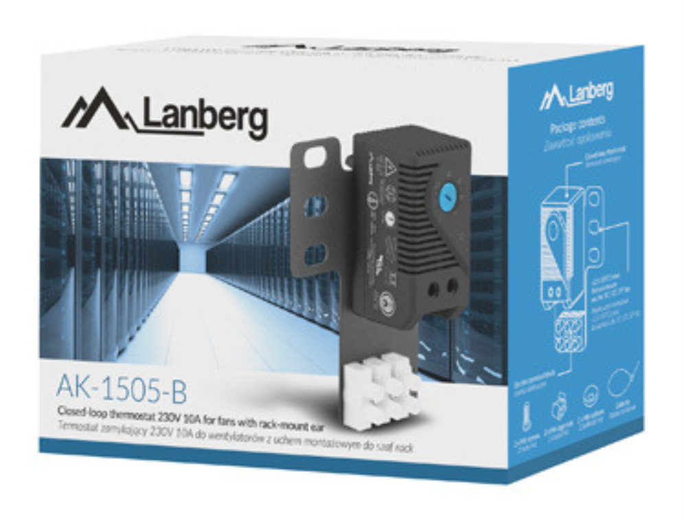 TERMOSTATO LANBERG DE BUCLE CERRADO 10A RACK 19" CON TERMINALES - detalle