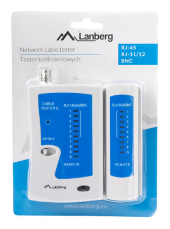 TESTER CABLE LANBERG RJ45 RJ12 RJ11 UTP/FTP/SFTP COAXIAL - detalle