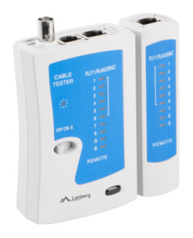 TESTER CABLE LANBERG RJ45 RJ12 RJ11 UTP/FTP/SFTP COAXIAL - detalle