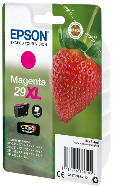 TINTA EPSON CLARIA 29XL MAGENTA XP235 XP332 XP335 XP432 XP435