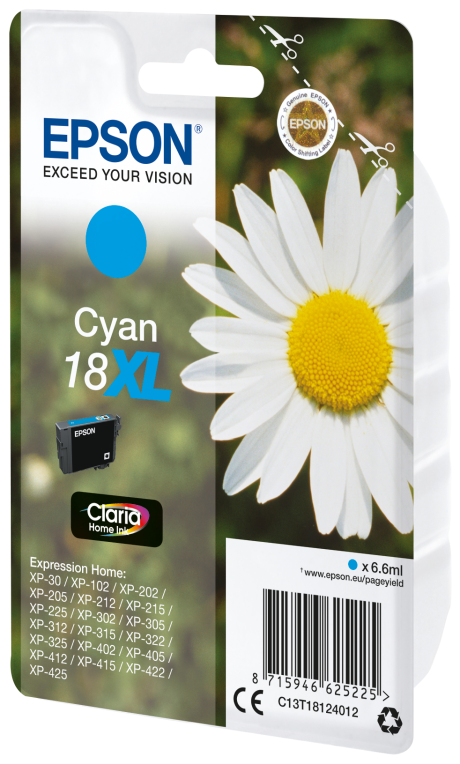 TINTA EPSON EXPRESION HOME 18XL CIAN XP102 205 215 305 405