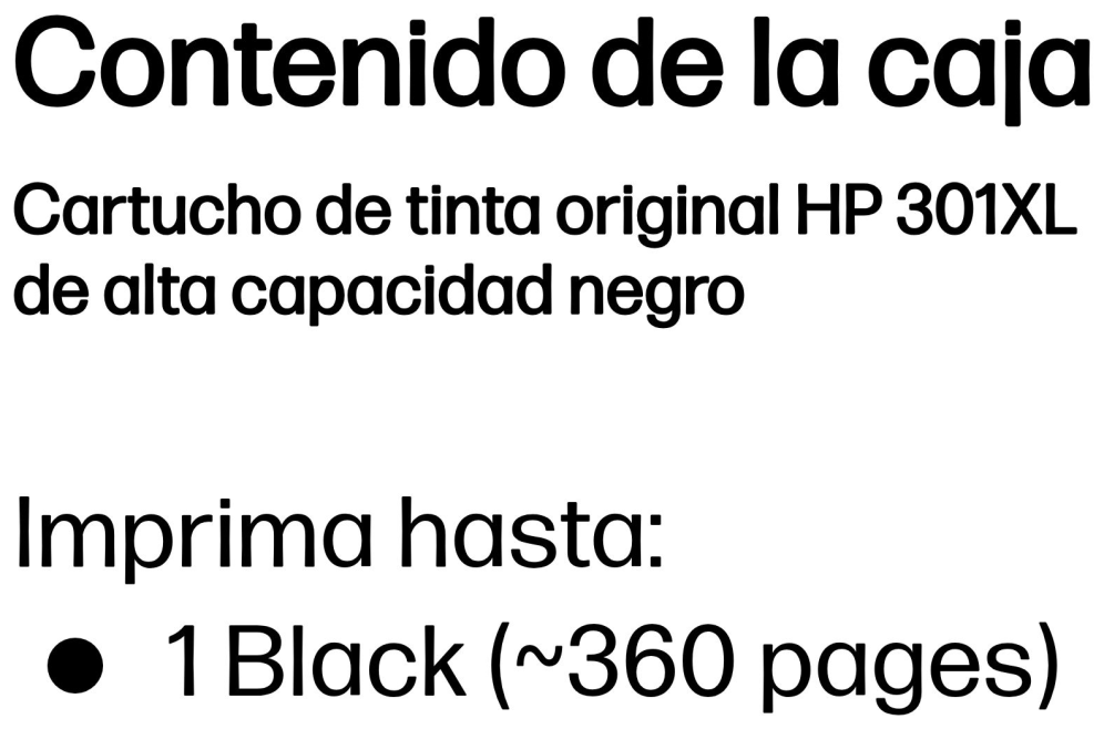 TINTA HP 301XL NEGRO - detalle