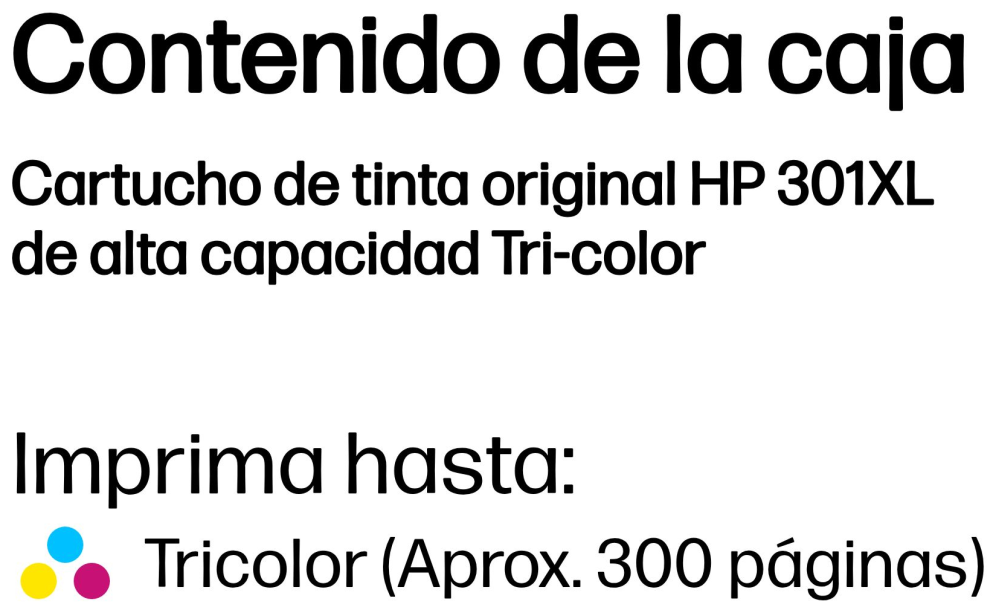 TINTA HP 301XL TRICOLOR - detalle
