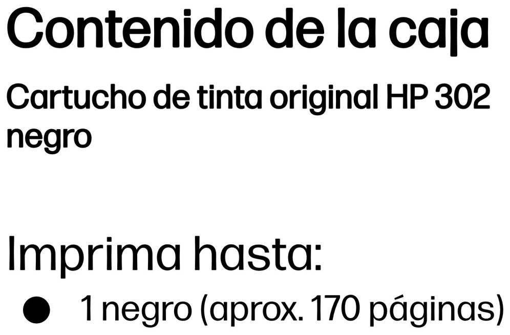 TINTA HP 302 NEGRO - detalle