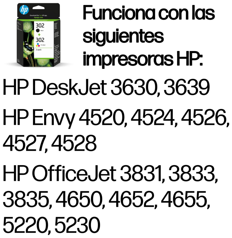 TINTA HP 302 PACK AHORRO NEGRO,TRI-COLOR X 2 - detalle