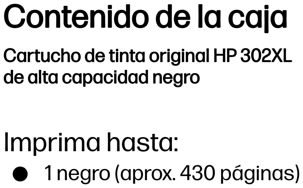 TINTA HP 302XL NEGRO - detalle