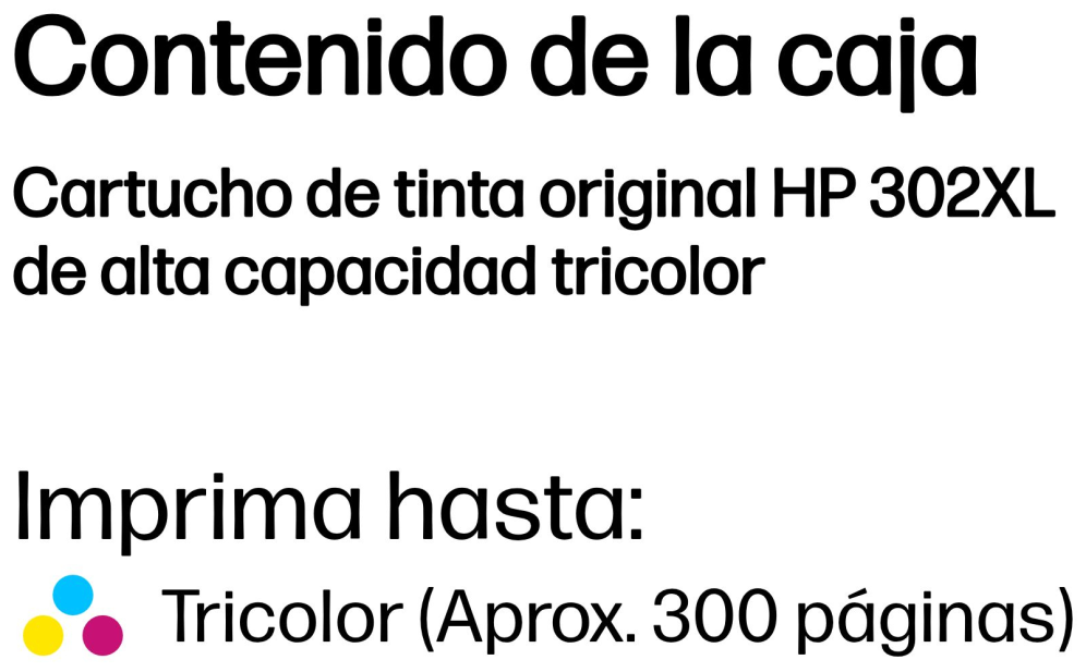 TINTA HP 302XL TRICOLOR - detalle