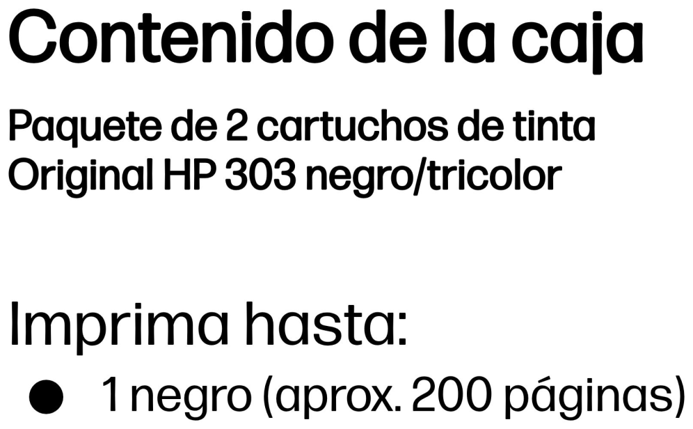 TINTA HP 303 PACK AHORRO 2 NEGRO + CIAN MAGENTA AMARILLO - detalle