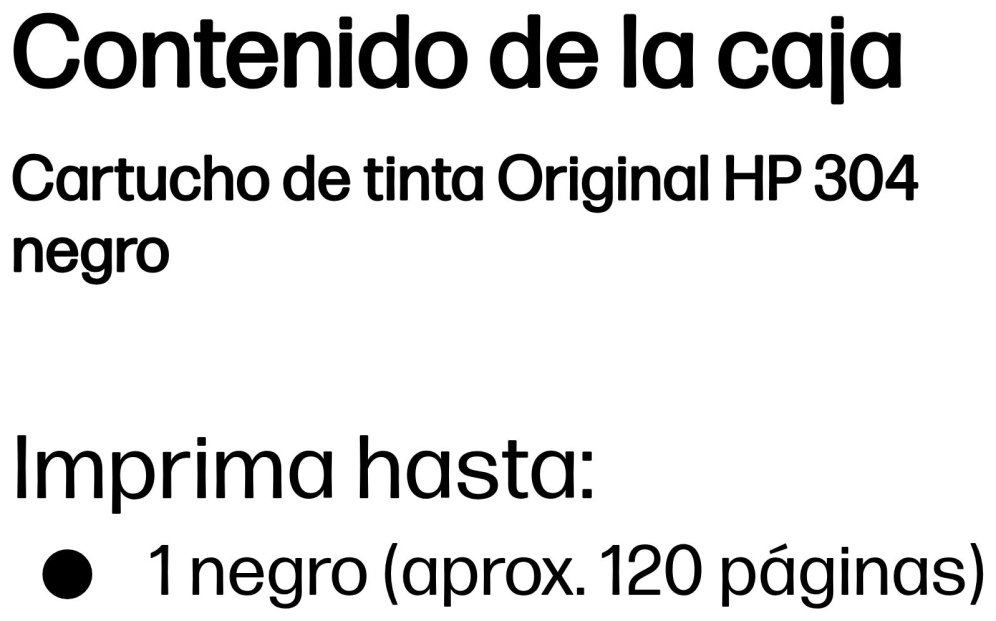 TINTA HP 304 NEGRO - detalle