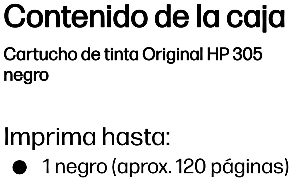 TINTA HP 305 NEGRO - detalle