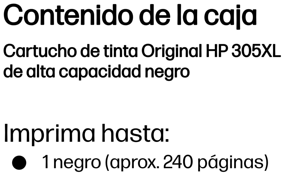 TINTA HP 305XL NEGRO - detalle