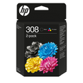 HP Paquete de 2 Cartuchos de Tinta Original 308 negra/tricolor