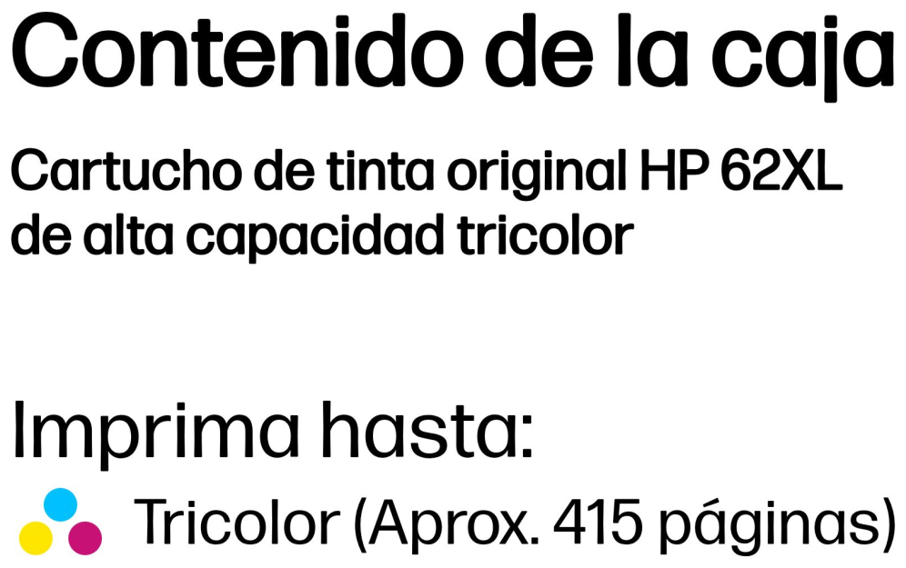 TINTA HP 62XL TRICOLOR - detalle