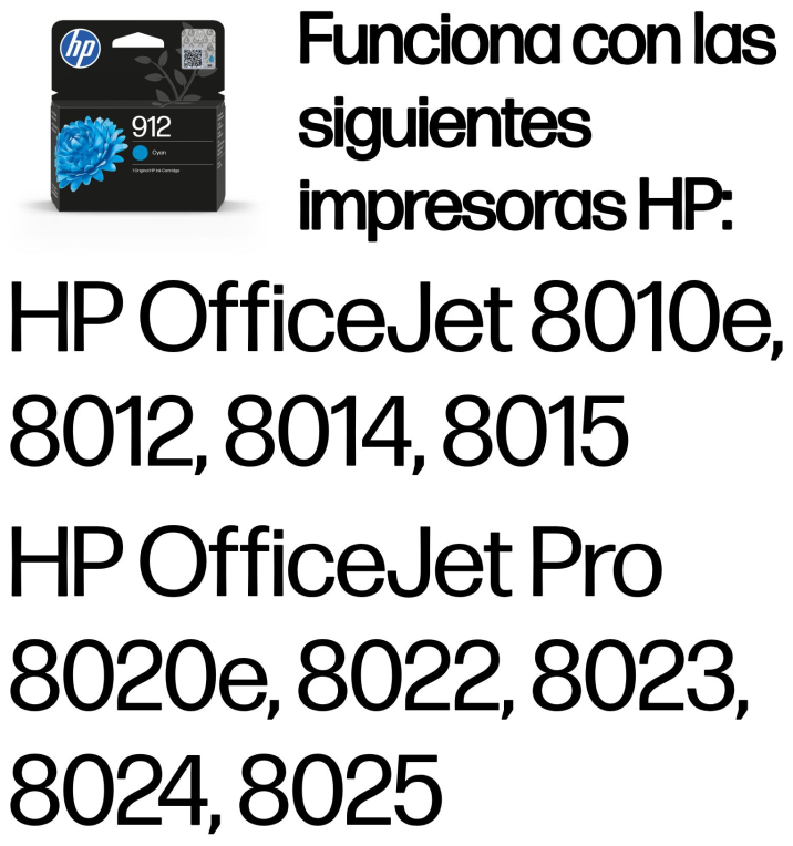 TINTA HP 912 CYAN - detalle