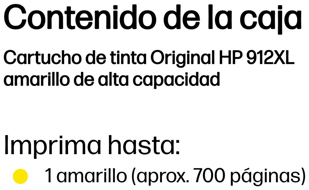 TINTA HP 912 XL AMARILLO - detalle