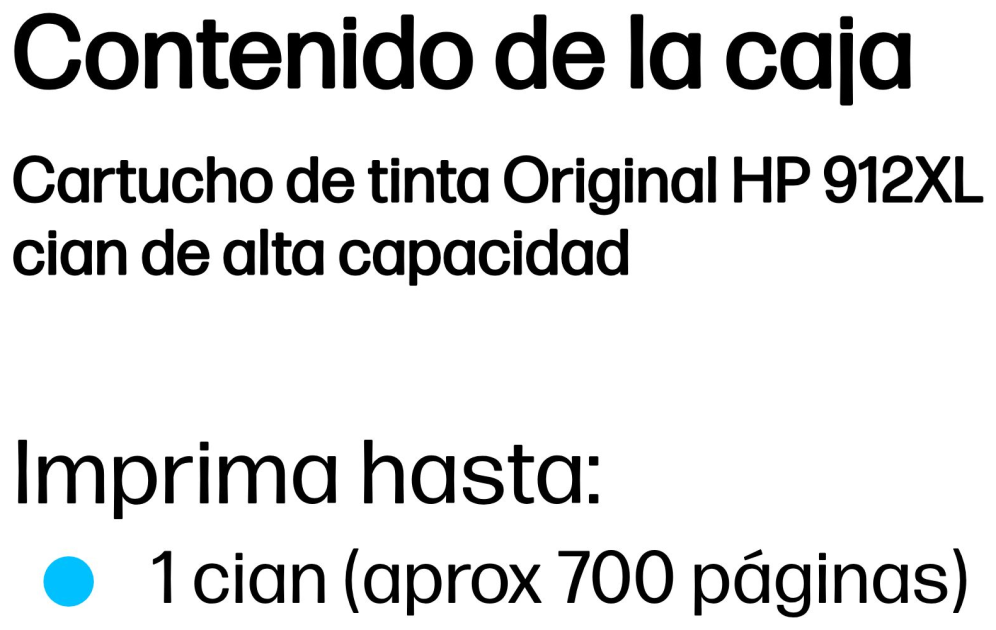 TINTA HP 912 XL CIAN - detalle