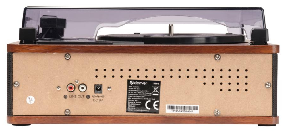 TOCADISCOS RETRO DENVER VPB-262 BLUETOOTH Y ALTAVOCES - detalle