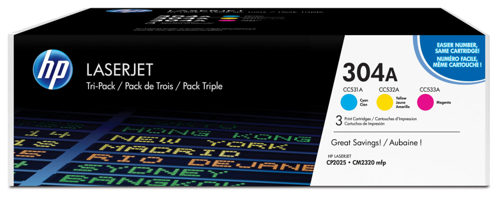 TONER HP 304A PACK 3 - detalle