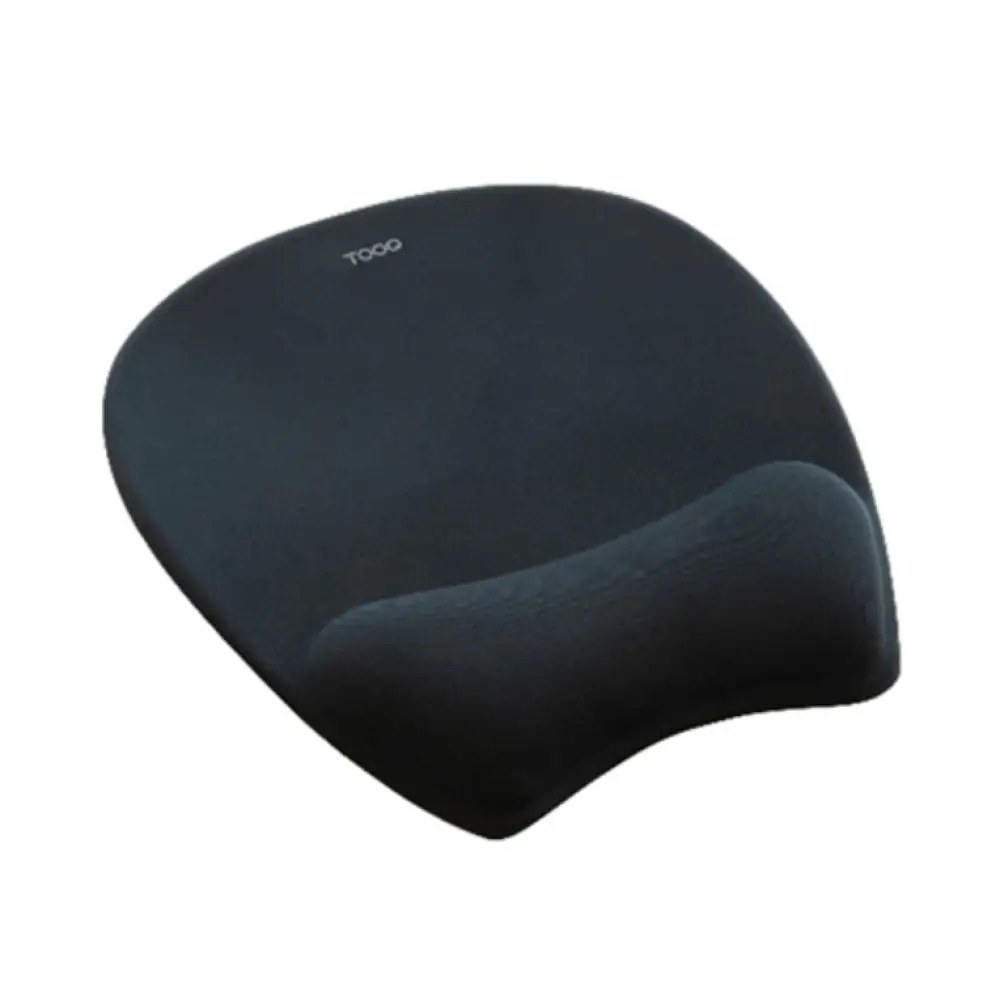 TooQ Alfombrilla para ratón ergonómica con reposamuñecas de Espuma Viscoelástica. Negro - detalle