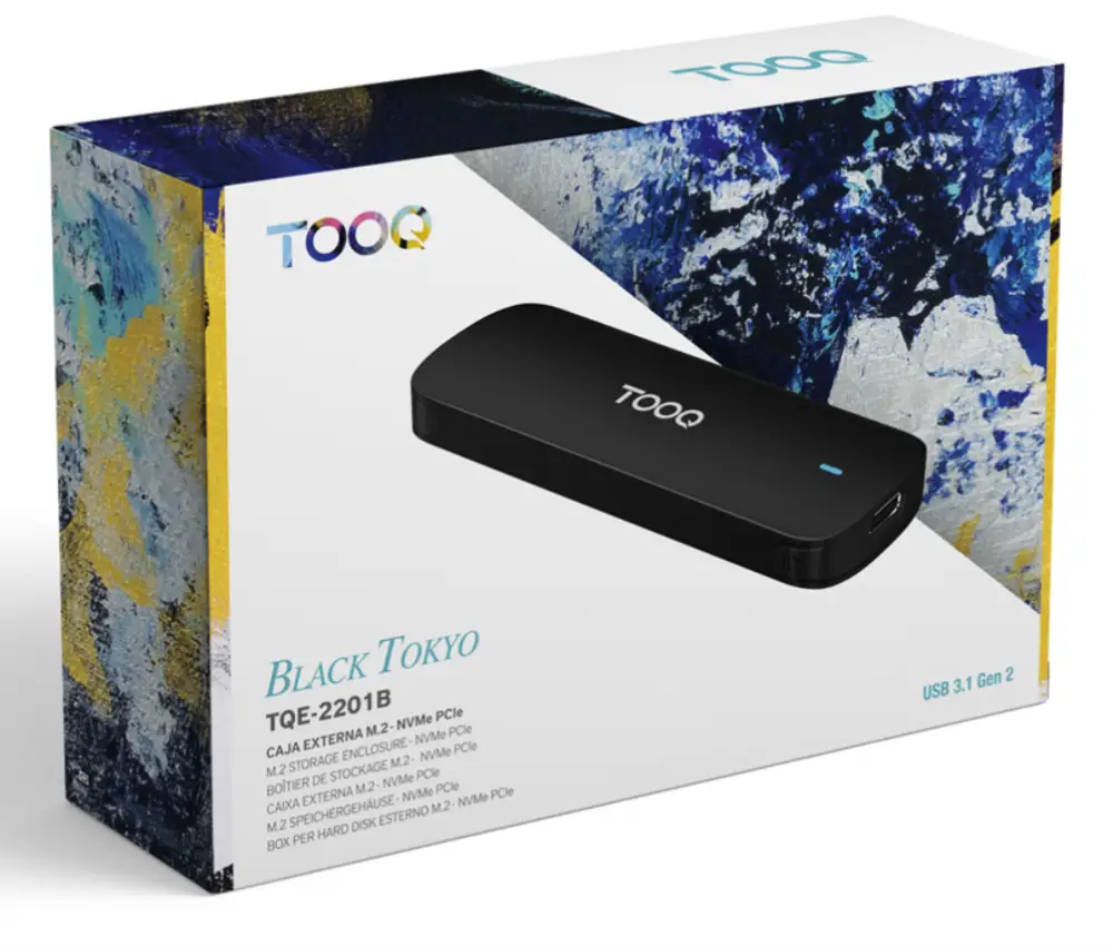 TooQ Caja Externa para SSD M.2 NVMe. Negro - detalle
