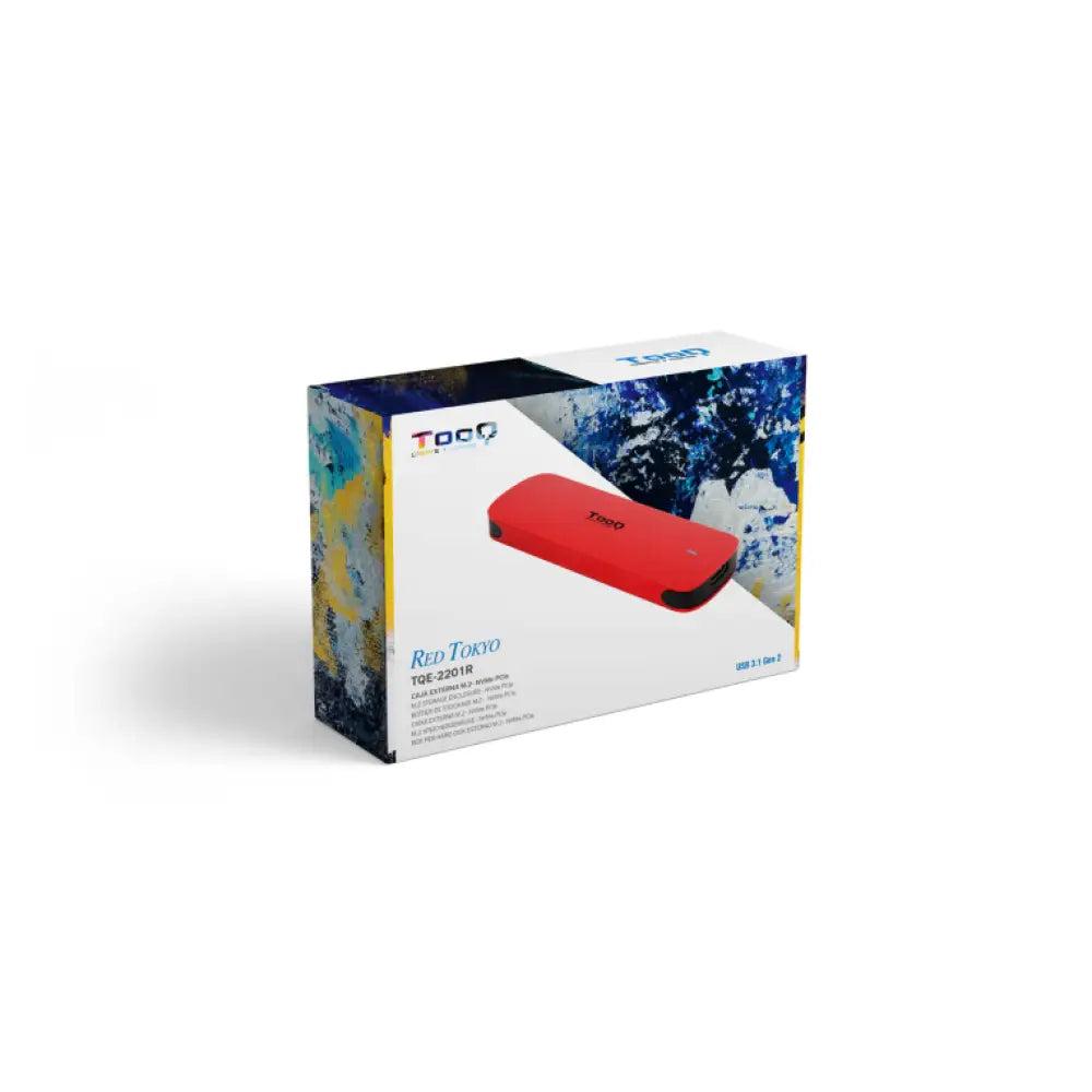 TooQ Caja externa para SSD M.2 NVMe. Rojo - detalle