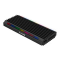 Caja externa SSD M.2 NGFF/NVMe TOQO en color negro para almacenamiento externo con conexión USB-C.
