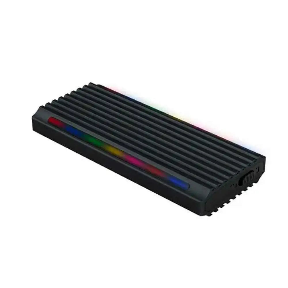 Caja externa SSD M.2 NGFF NVMe USB-C de color negro de la marca TOOQ para almacenamiento externo y extraíble.