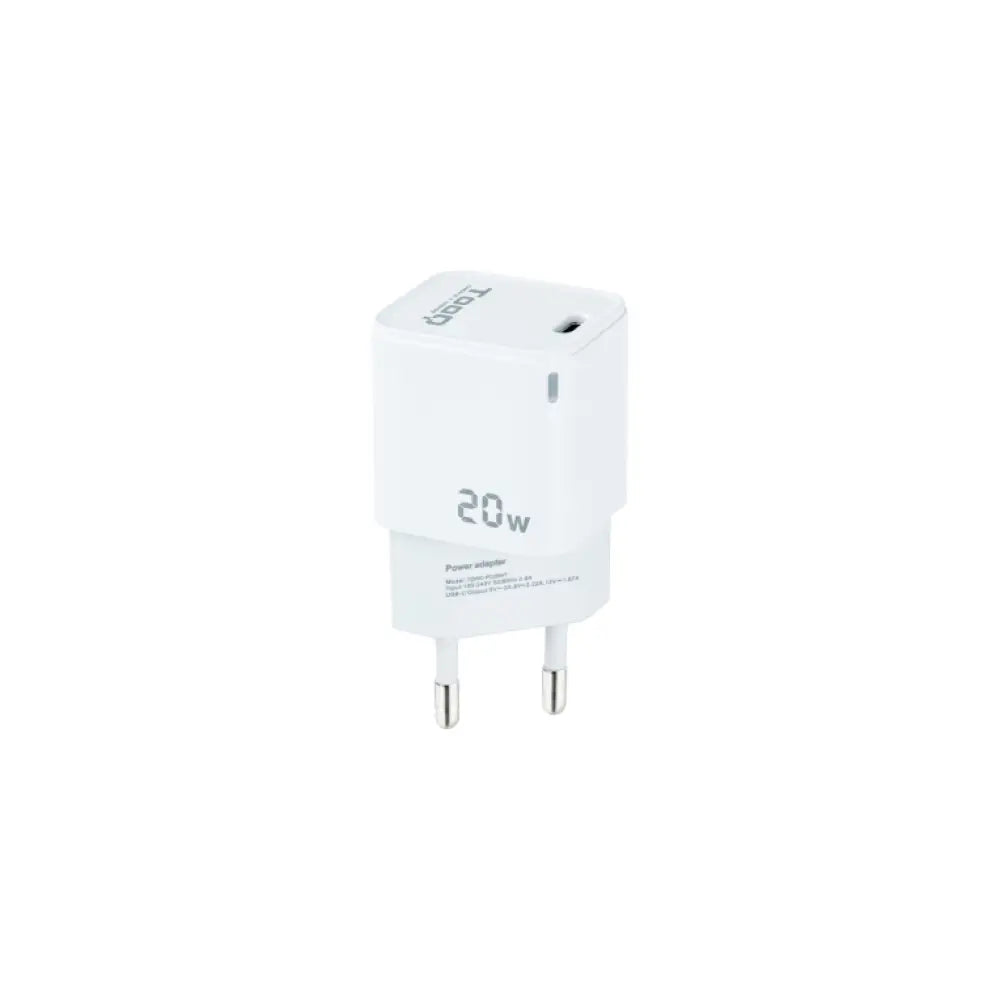 TooQ Cargador de Pared USB-C PD20W. Blanco - detalle