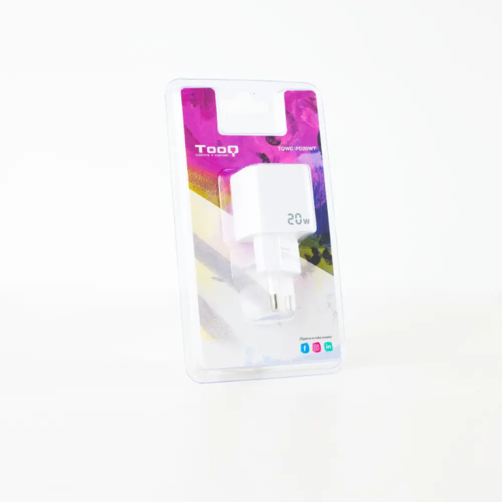 TooQ Cargador de Pared USB-C PD20W. Blanco - detalle
