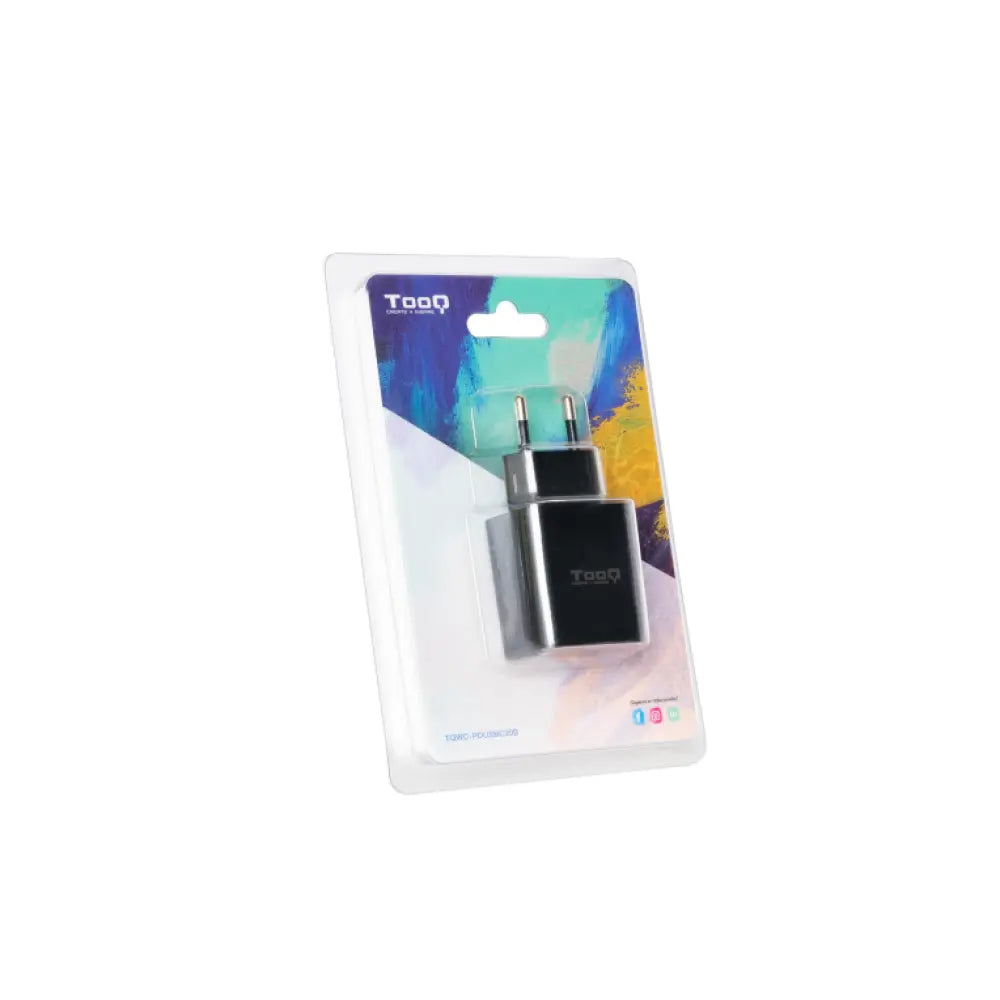 TooQ Cargador de Pared USB-C PD20W. Negro - detalle