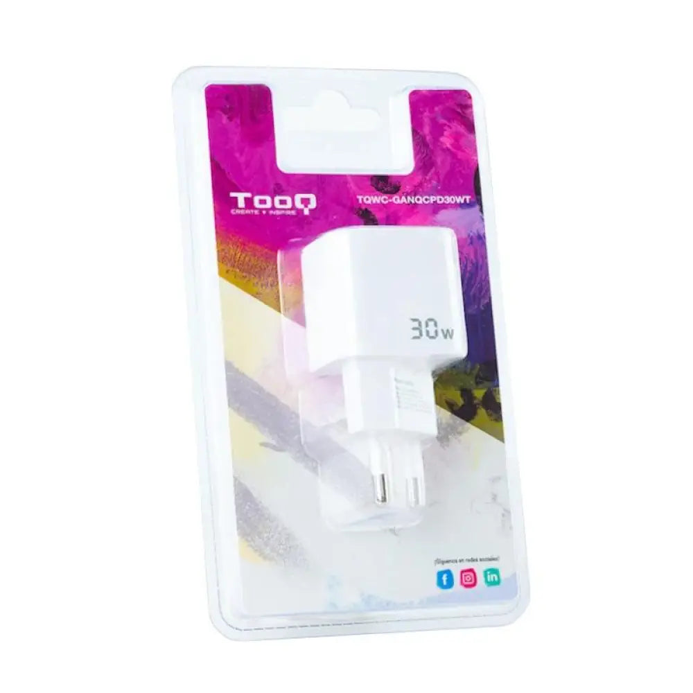TOOQ Cargador pared GAN USB-C/USB-A 30W - detalle