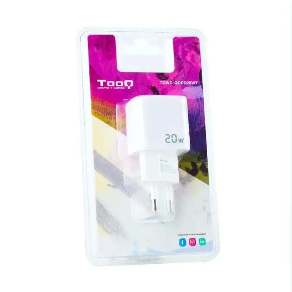 Tooq Cargador pared USB-C/PD+USB-A/QC 20W - detalle